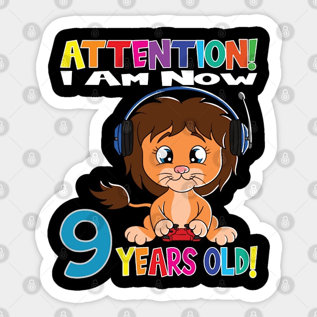 Lion Birthday I Am Now 9 Years Old Sticker by MzumO